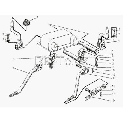 ДЗ-98В. Трансмиссия.  УПРАВЛЕНИЕ КОРОБКОЙ ПЕРЕМЕНЫ ПЕРЕДАЧ