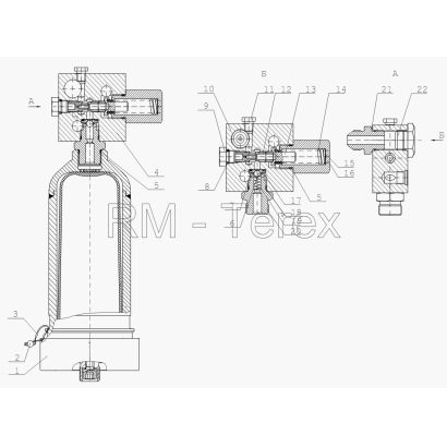 64002.10.000 Пневмогидроаккумулятор с гидроклапанами